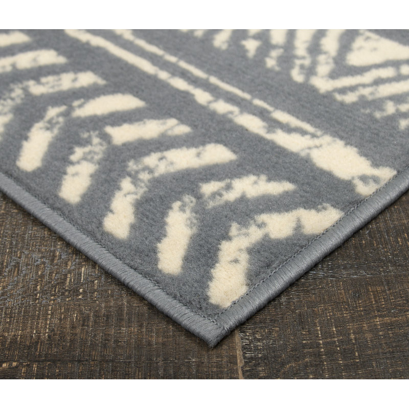 Tapis gris clair / beige Mccaleb Southwestern, Rectangle 8 pi x 10 pi