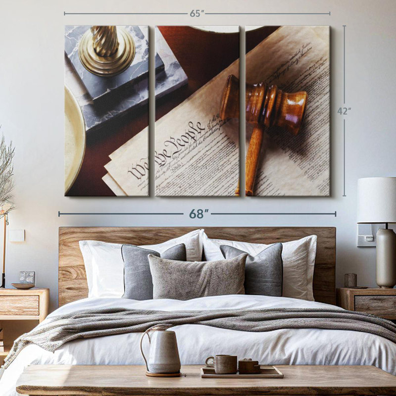 "Justice and Constitution" sur toile, H 42 po x l 65 po x P 1,25 po