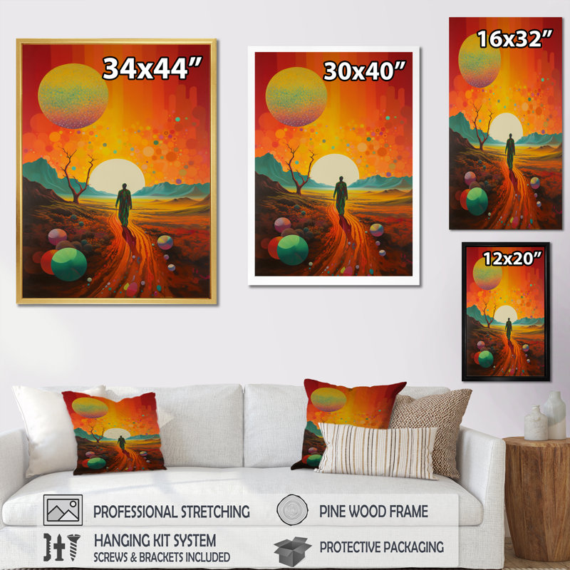 Mystic Wandering Through the Rainbow Desert I - reproduction imprimée, H 40 po x l 30 po x P 1,5 po, Toile tendue