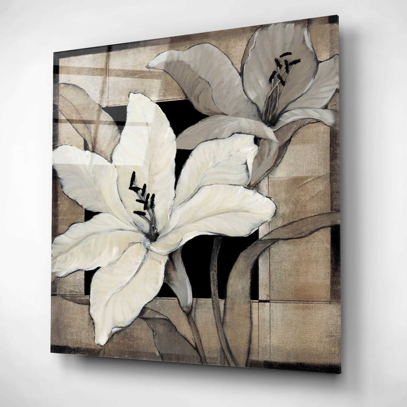 «Dramatic Lily Grid I» par Tim O'Toole, art mural en verre acrylique, H 12 po x l 12 po x P 0,13 po