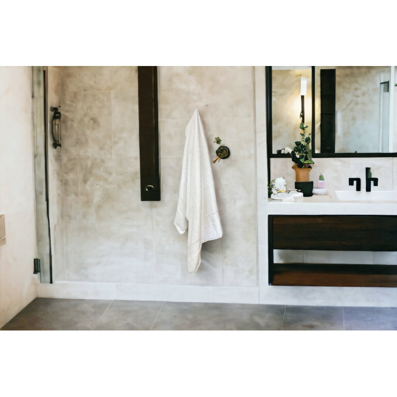  Home Signature Plus 100% Cotton Soft Luxury Absorbent Bath Towel Set (6 Pieces) - Oyster, Blanc