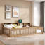 Lit en bois avec armoires de rangement et ports USB intégrés-389532215
