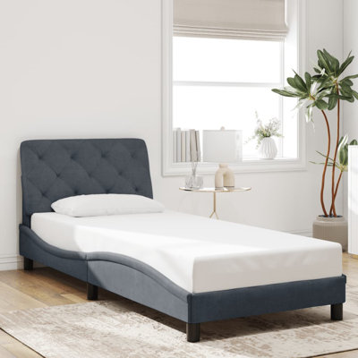 vidaXL Bed Frame without Mattress Piran Dark Grey 80x200 cm Velvet