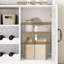 Armoire-bar 47,2 po Farmhouse avec prises de courant, grande armoire-buffet avec porte-bouteilles, porte-gobelet, 5 crochets, armoire et table basse pour la cuisine et le salon, blanc