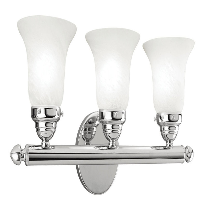 3 - Light Vanity Light, Polished Chrome