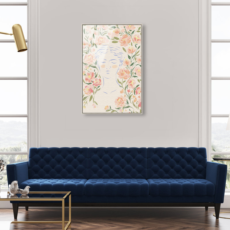 Artemis And Flowers Print by Oliver Gal, 16"H x 11"W, Silver Floater Frame