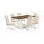 Ensemble de table de cuisine 7 pièces comprenant une table à manger rectangulaire à pattes en V et 6 chaises de salle à manger Parsons en lin beige clair, 101,6 x 182,9 cm, multicolore-230199995