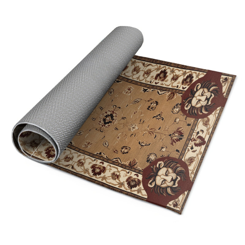 Tapis d'intérieur et d'extérieur brun français, Rectangle 5 pi x 7 pi