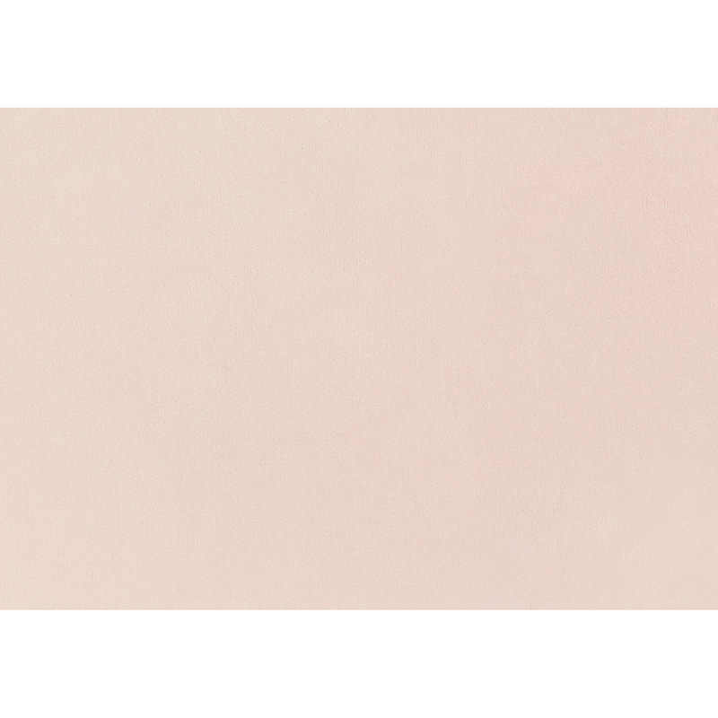 Grand lit moderne en velours rose avec repose-pieds en métal et cadre à lignes courbes