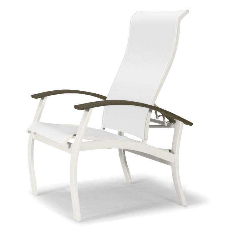Chaise de patio Askar, Beachwood, Blanc 6D Sunbrella®, Neige texturée