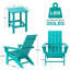 Chaise Adirondack Cathair en PEHD toutes saisons avec table (2 chaises et 1 table)-330328010