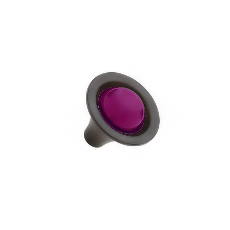 (5 Pack) 1-1/4 inch Knob, Amethyst/Black