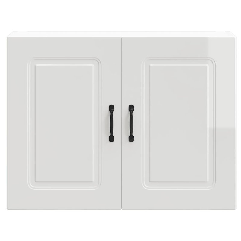 Kitchen Wall Cabinet Kalmar Engineered Wood, High Gloss White, 60cm H x 80cm W x 31cm D