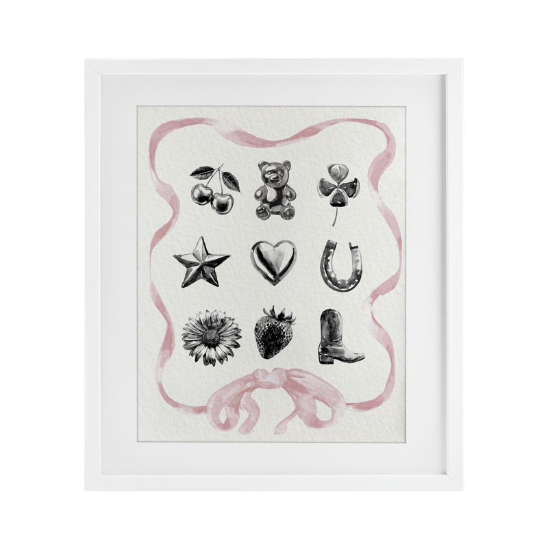 Girly Glam, collection Western, reproduction encadrée sous verre, design par Lil 'Rue, 16" H x 13" W, Cadre blanc côtier