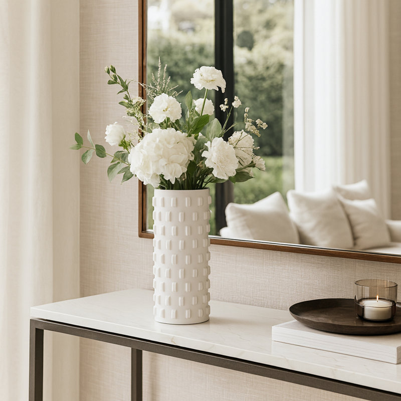 Vase de table en céramique Daaiel, H 10 po x l 5 po x P 5 po