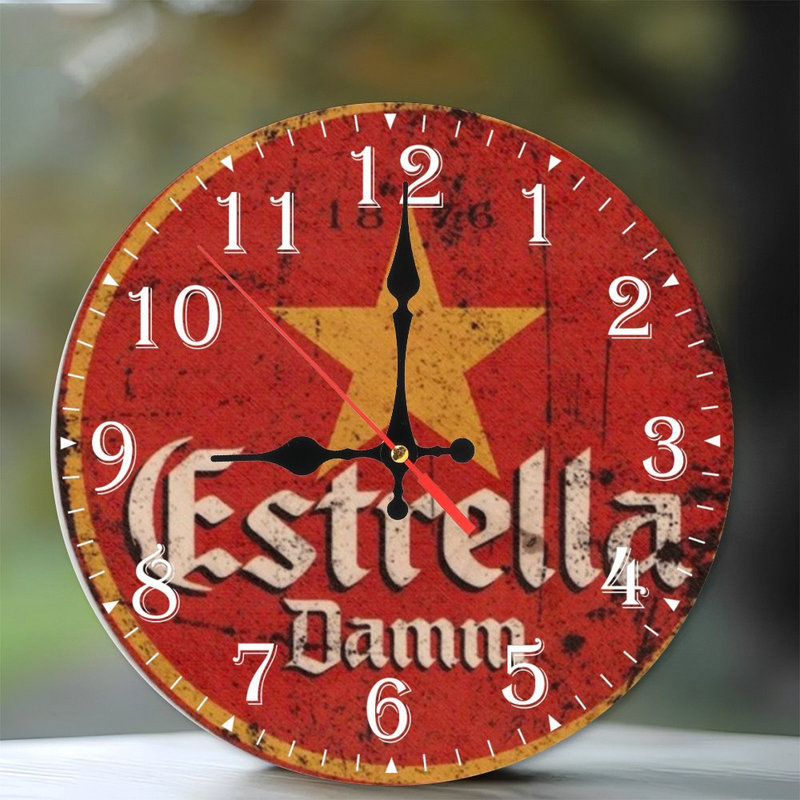 Horloge murale en bois 10 po, mouvement silencieux, à piles (piles AA non incluses), décor artistique, parfait pour les décorations