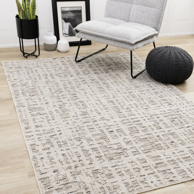 Yoslan Textured Grey Earthy Area Rug