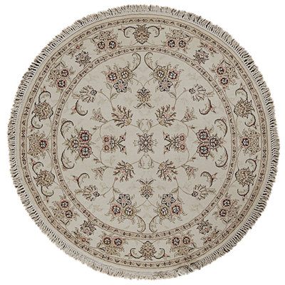 High-Quality Hand-Knotted Ivory Area Rug