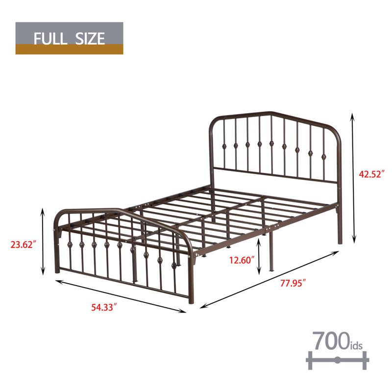Lit plateforme Aalderk, Double, Bronze