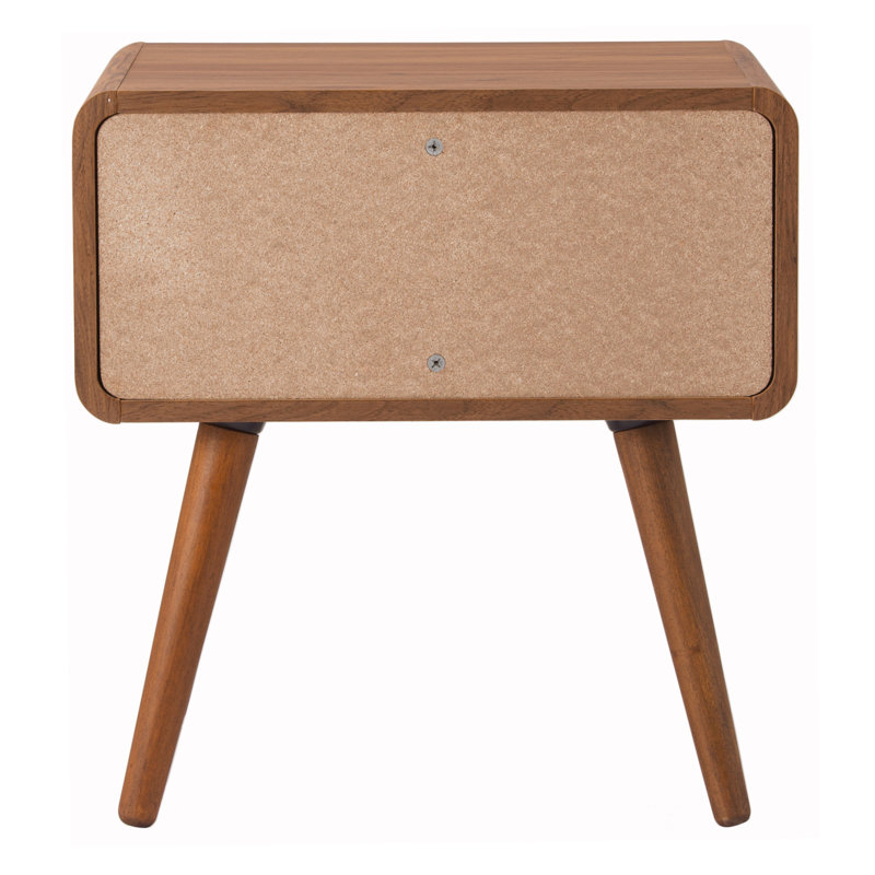 Bria End Table with Storage, Walnut