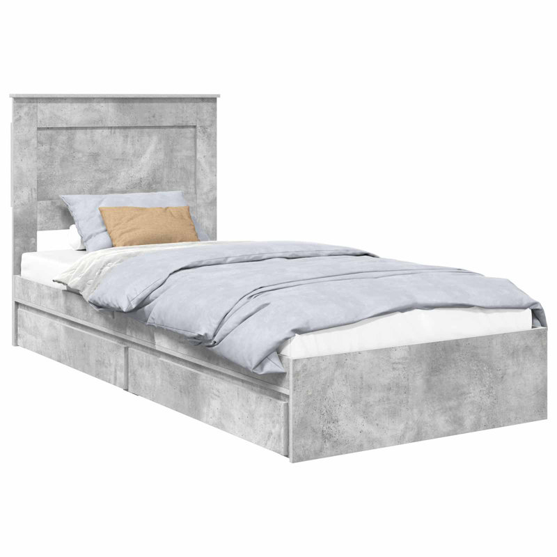 Bed, Concrete Grey, Single (3')