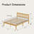 14"H King Heavy-Duty Easy Assembly Solid Wood Bamboo Platform Bed Frame with Headboard，Metal Slats No Box Spring Need & No Squeak-1225217758-1209602965