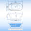 Baignoire profonde autoportante en acrylique avec drain chromé, baignoire ergonomique pour la salle de bain-123168386