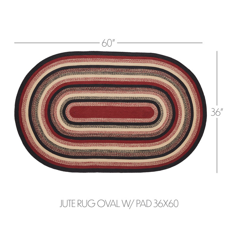 Batish Striped Indoor Rug, Oval 3' x 5'