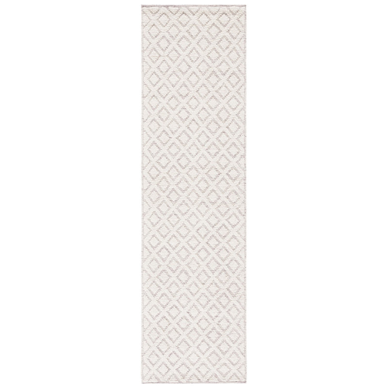 Vermont Hand Woven Wool Geometric Rug, Runner 2'3" x 8'