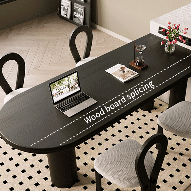 Ensemble de table à manger en bois massif de style français, H 29,5 po x L 94,4 po x l 39,3 po, 9