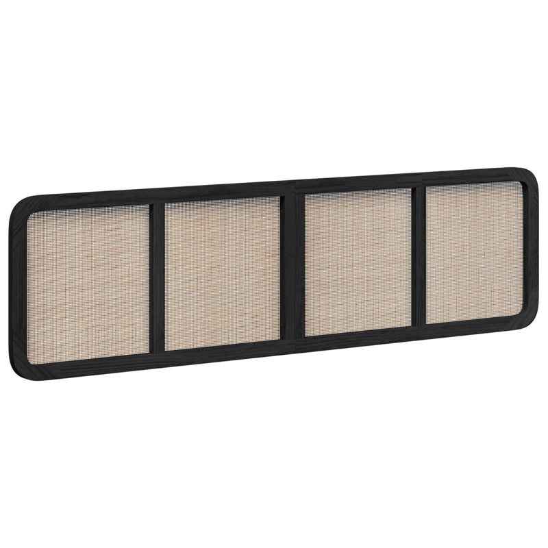 Solid Wood Panel Headboard, 200 x 200cm, Black