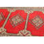 Tapis décoratif en laine de conception unique en laine rouge de 3 pi 1 po X 4 pi 11 po noué à la main New Age