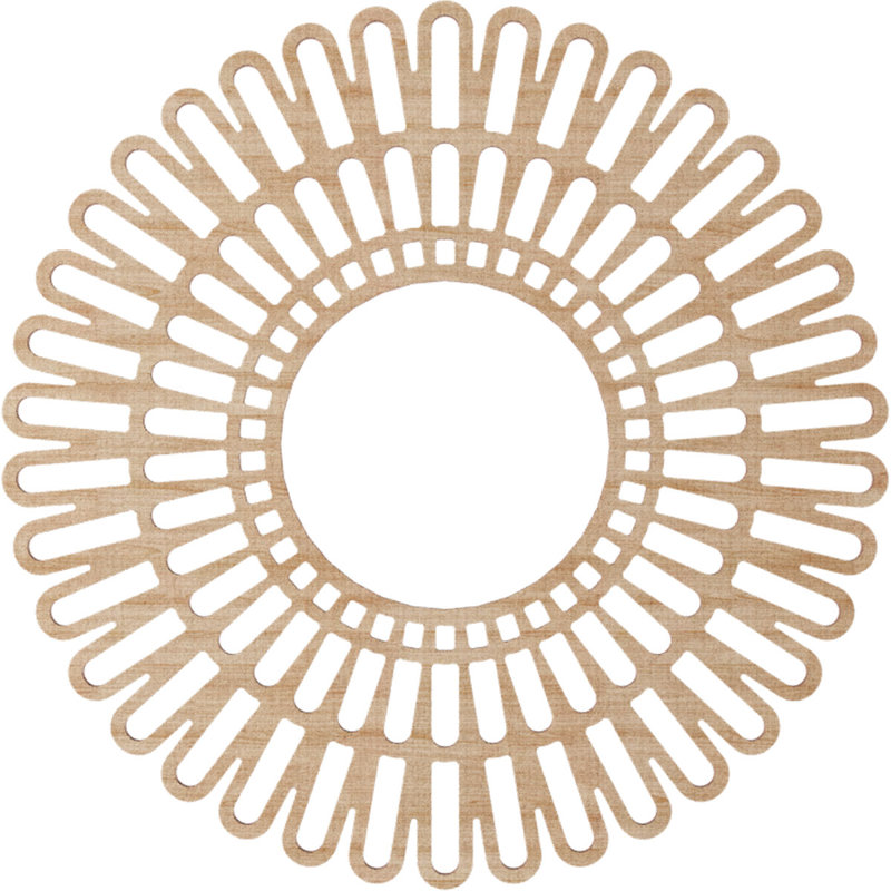 Médaillon de plafond en bois Cornellius, Aulne, H 24 po x l 24 po x P 0,38 po