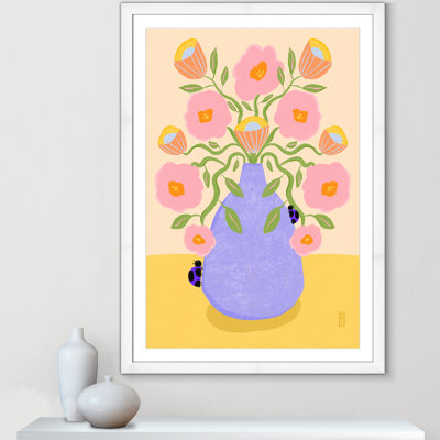 «Summer Retro Flowers in a Vase Illustration Print» par Nell