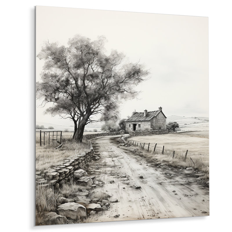 Farmhouse Tranquil Retreat - Décoration murale en métal paysage et nature, H 20 po x l 12 po x P 1 po
