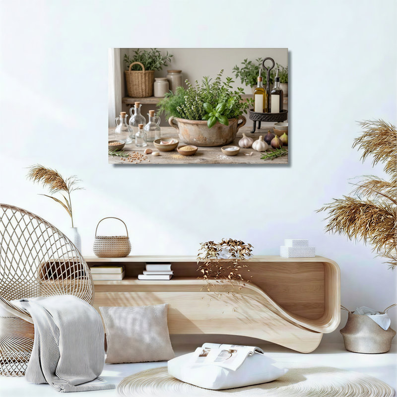 Ensemble de 1 tableau sur toile représentant un jardin d'herbes aromatiques, 24"H x 36"W, Wrapped Canvas