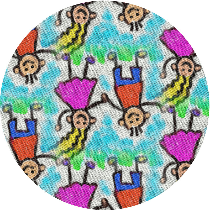Tapis décoratif rose pinson, Rond 6 pi