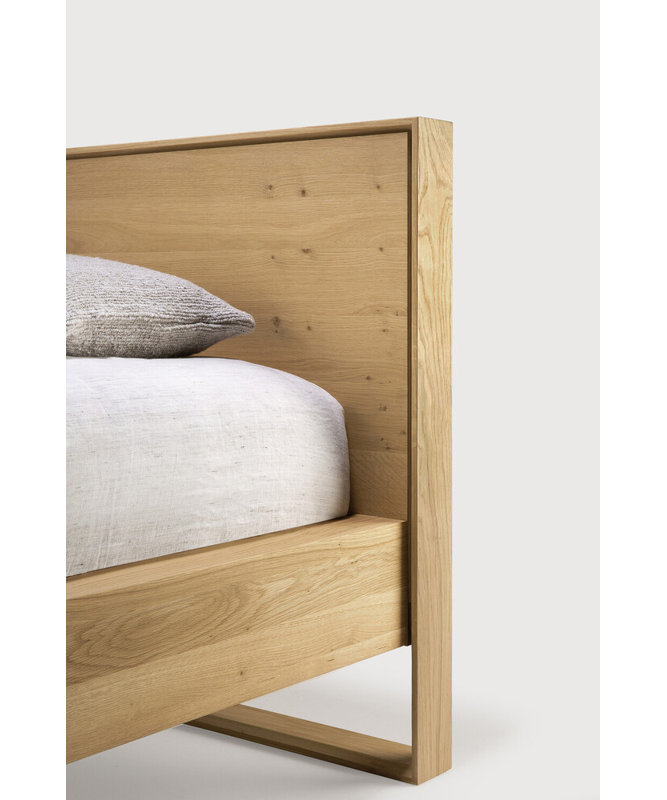 Nordic Solid Wood Bed, Queen, Natural