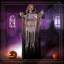 Faucheuse d'Halloween debout animée d'Halloween (67 po) - Détecteur de mouvement (gamme 1,64 pi) avec chaîne, installation facile pour le décor de fête d'Halloween de cimetière de cour