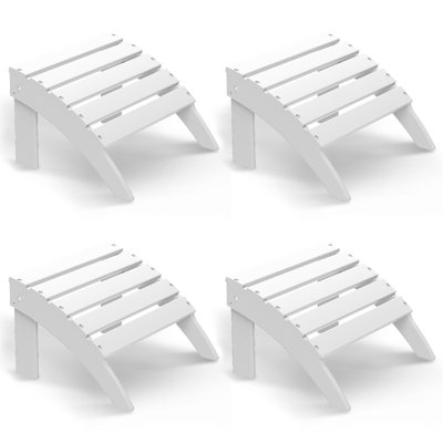Set Of 4 Hdpe Classic Adirondack Ottoman