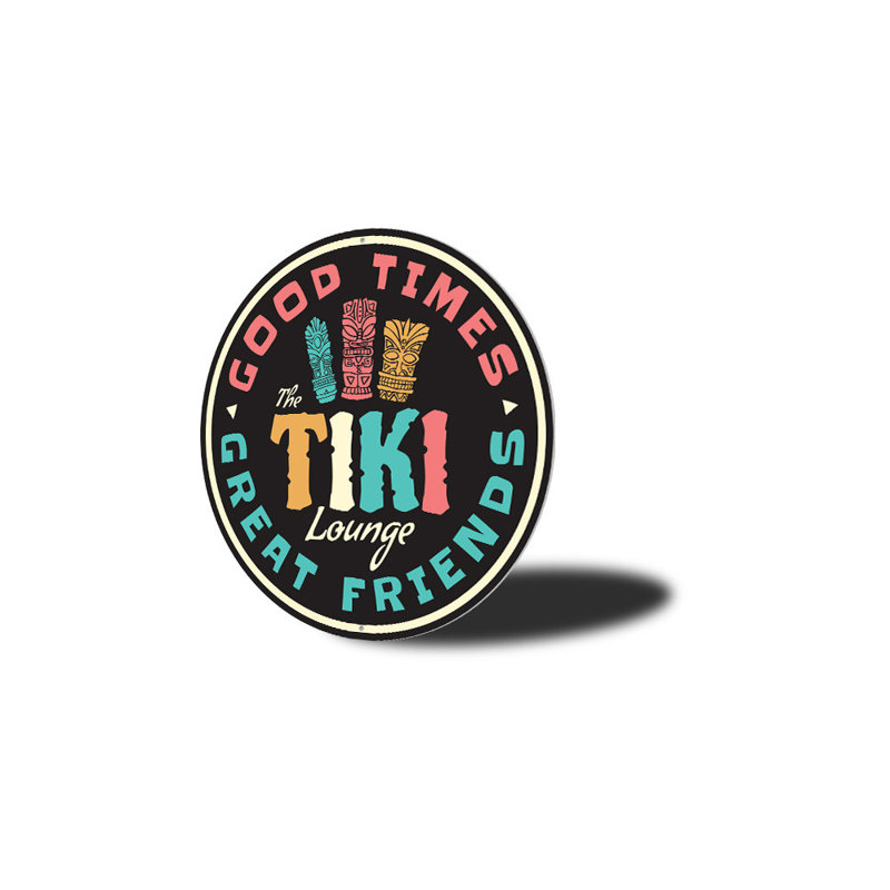 Plaque en aluminium The Tiki Lounge, H 18 po x l 18 po x P 0,06 po