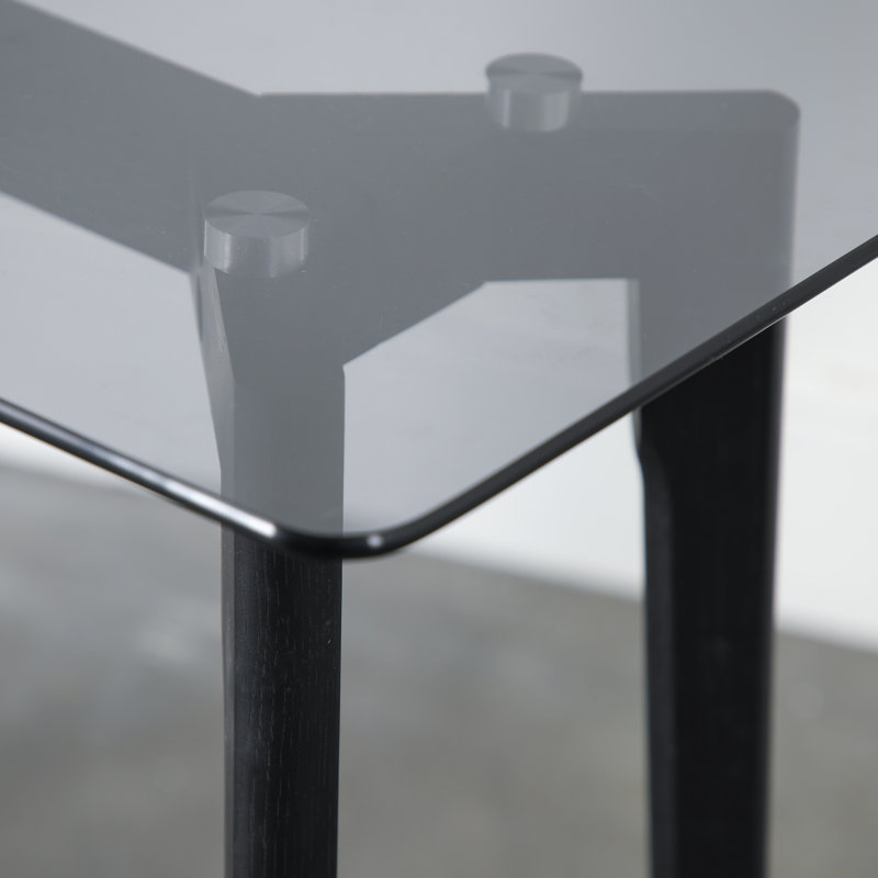 Achouhada 90cm Glass Top Console Table, Black
