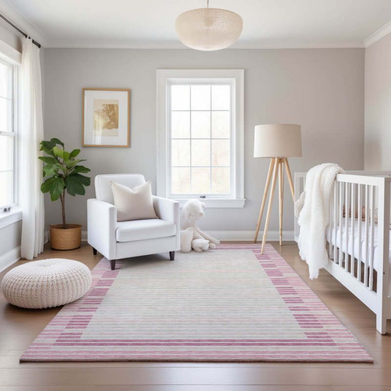 Premium Machine Washable Elize AMF1398 Stripes Rug, Rectangle 8' x 10'