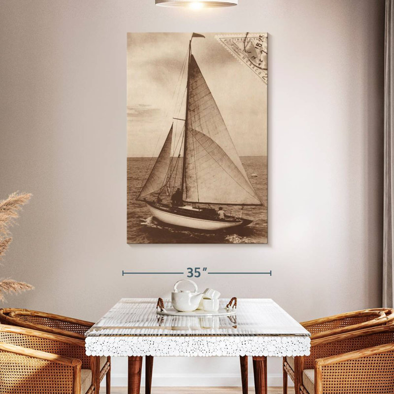 Aletra voile rétro II sépia, H 51 po x l 34 po
