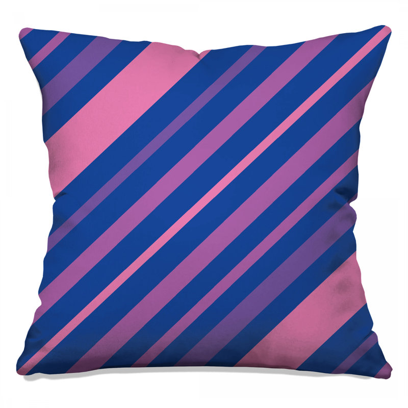 Coussins décoratifs à rayures rose et bleu, 20 x 20 pouces