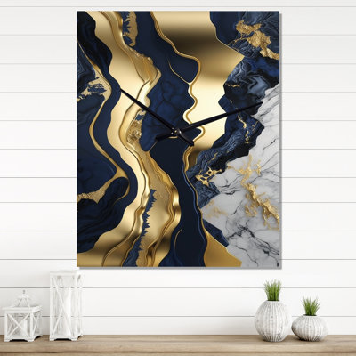 Irtu - Abstract Marble Very Large Wall Clocks