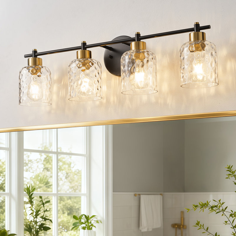 4-Light Hammered Glass Vanity Light