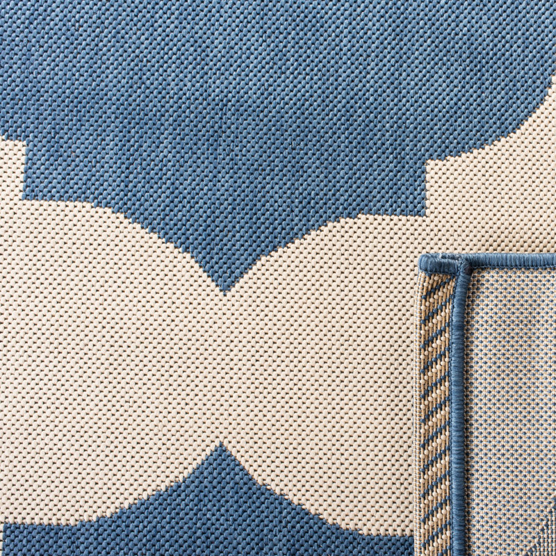 Herefordshire Performance Geometric Indoor/Outdoor Area Rug, Square 5'3"