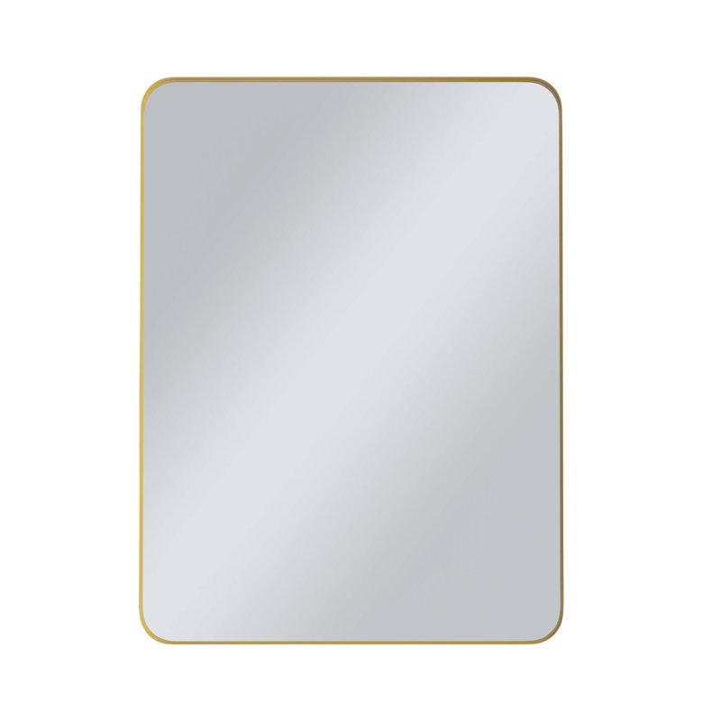 Stainless Steel Rectangle Mirror, Gold, 36" x 24"