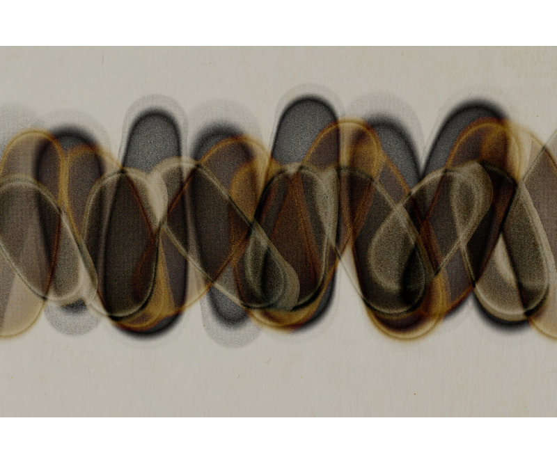 Echoes in Motion Print, 48 × 32, Framed Print, Tan